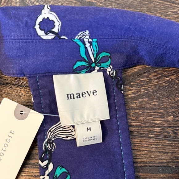 Anthropologie Maeve The Amelia Mini Dress Medium NWT Navy Key Print - Picture 7 of 10